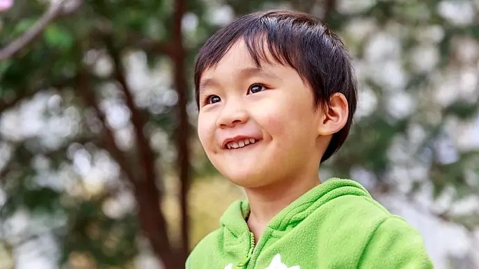 Young child smiling