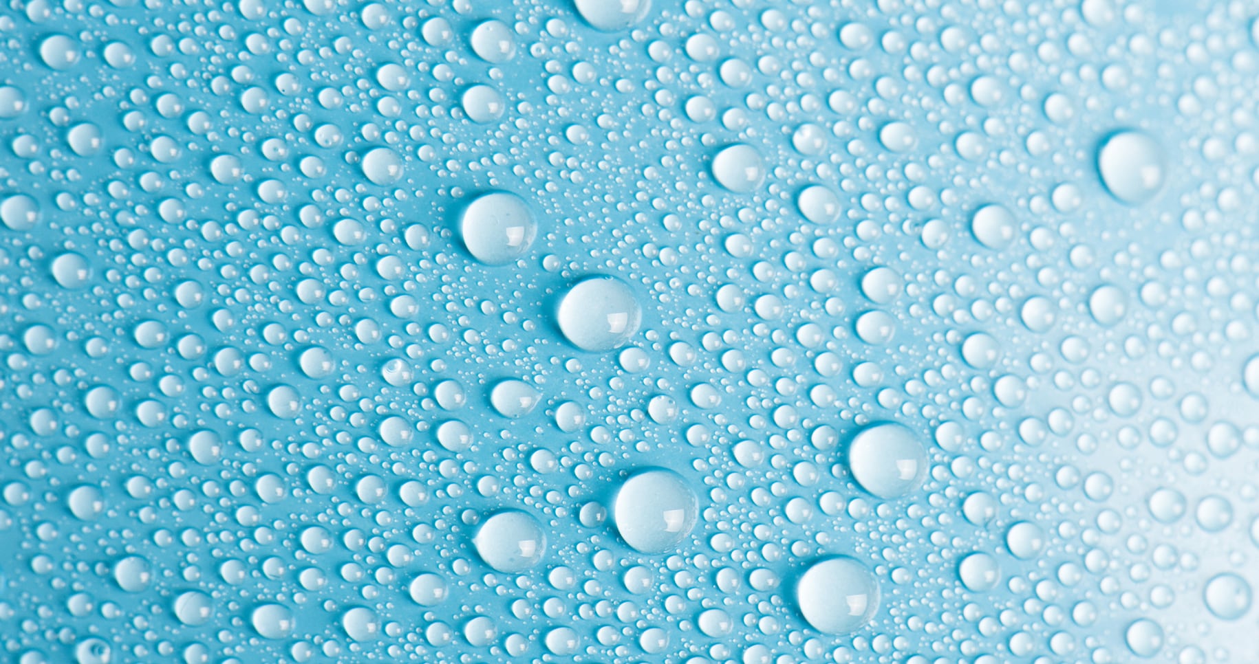 droplets on a light blue surface