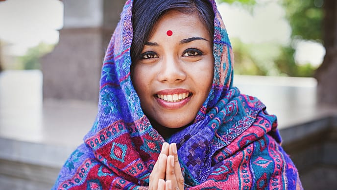 indian woman with a perfect smile