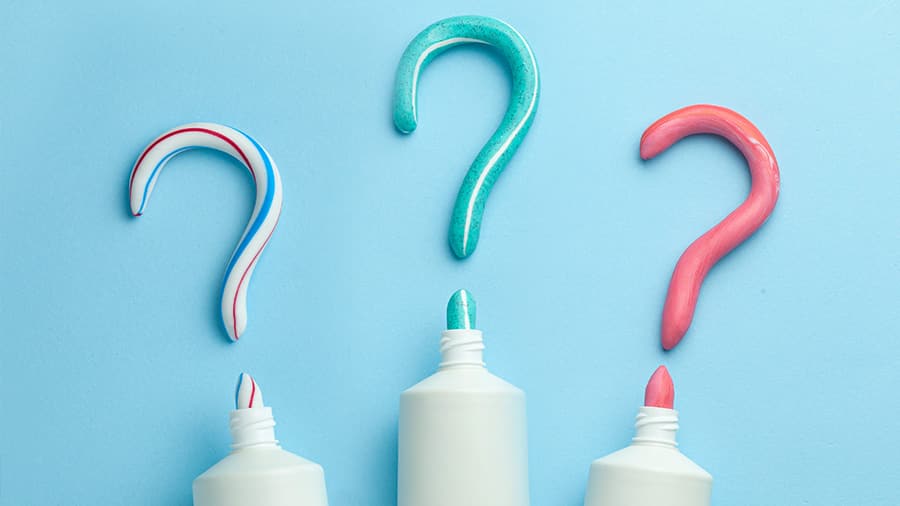 Toothpaste tube with question mark