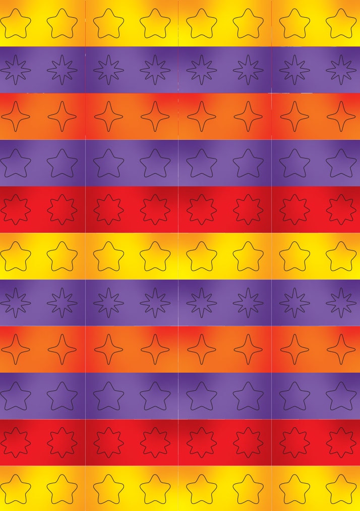 Colgate BSBF printable sticker sheet featuring rows of colorful star shapes for tracking brushing charts