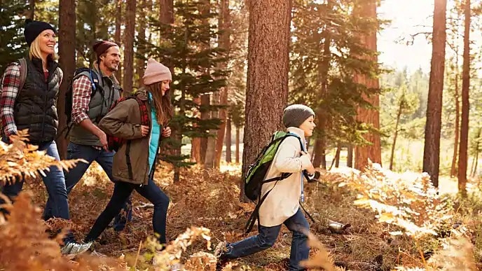 family on a hike