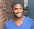 man smiling outside