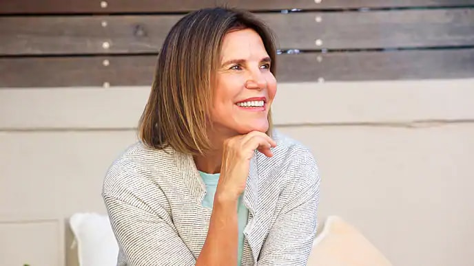woman smiling with whitened teeth