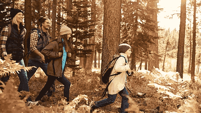family on a hike