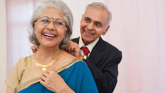 Elderly people at a ceremony
