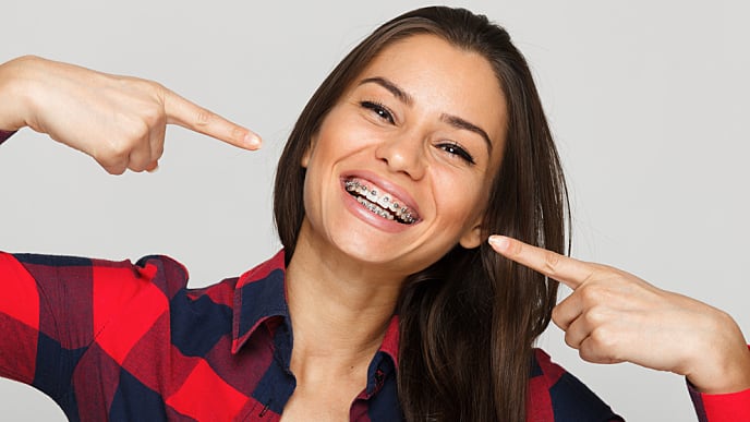 woman with braces