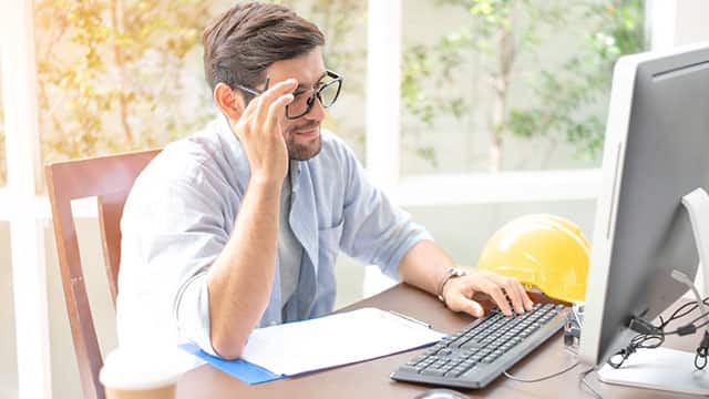A man working at home