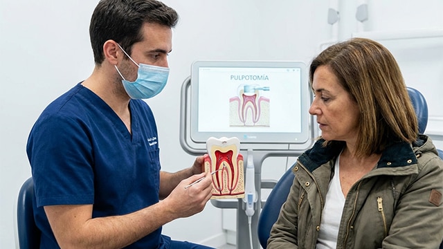 Pareja sonriente lavándose los dientes