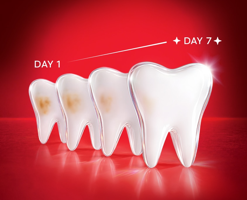 Creative Visualization of Reduced Teeth Stain in 7 Days