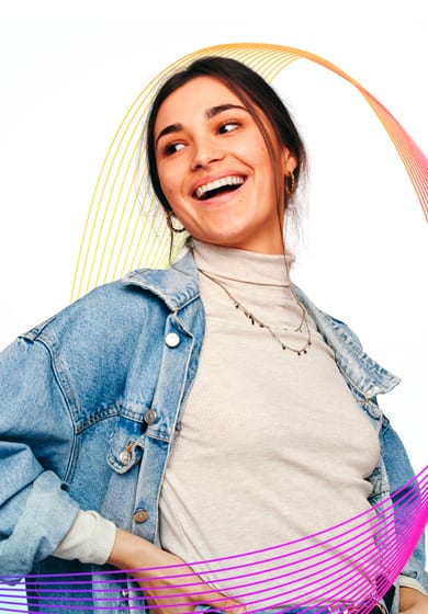 girl smiling to the side