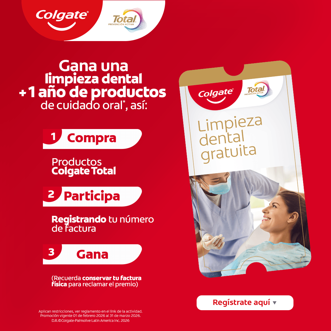 Promo Colgate Total Guatemala: Gana limpieza dental y un año de productos comprando y registrando tu factura. Válido hasta marzo 2026.