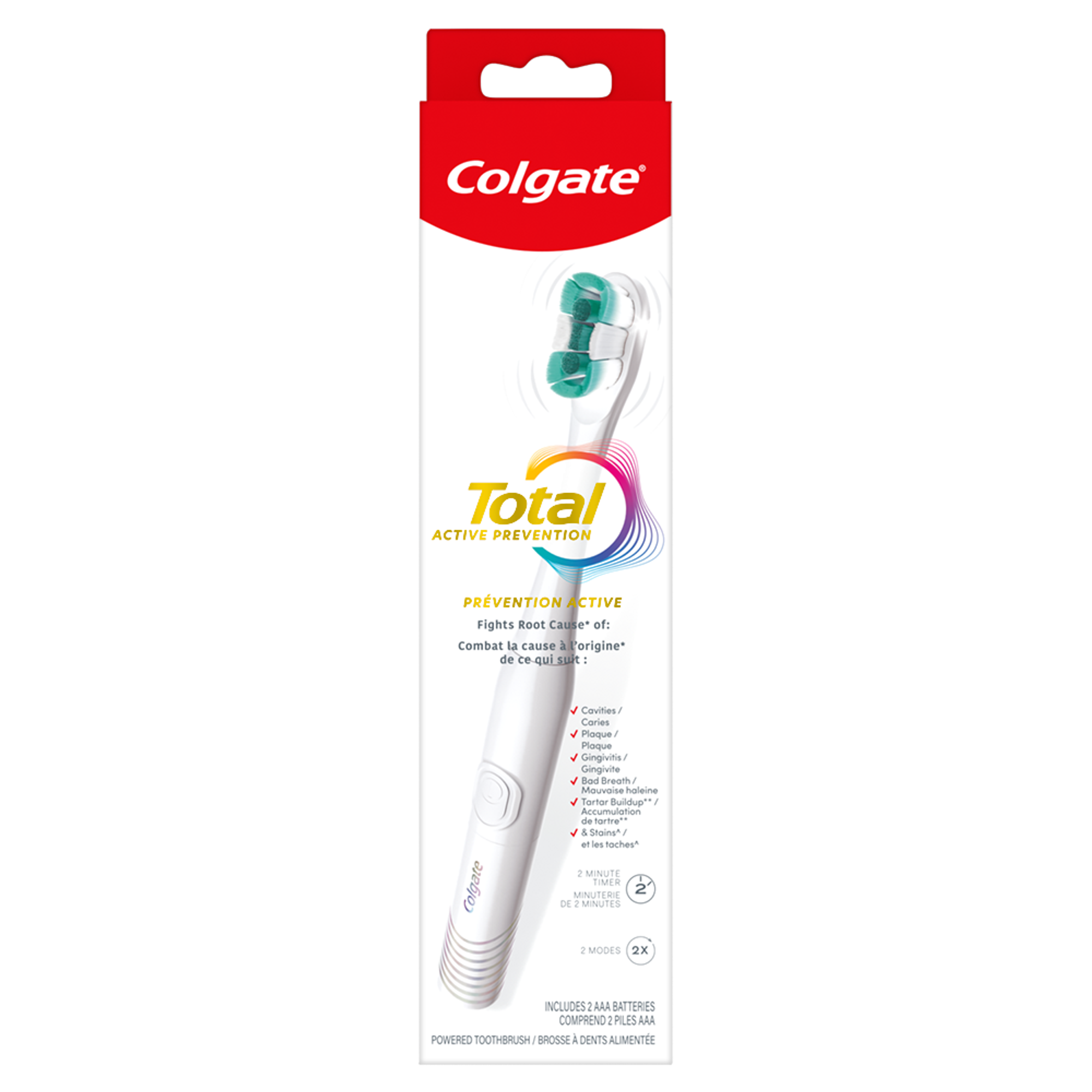 Colgate Total brosse à dents à piles blanche