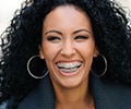 Happy girl with braces