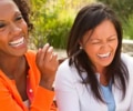 woman laughing with friends