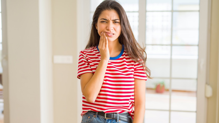 Young beautiful woman wearing casual tshirt