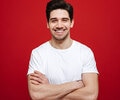 A young man smiling