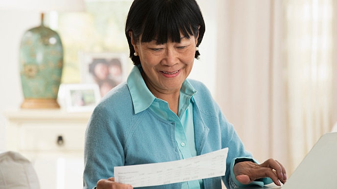 woman reading a letter