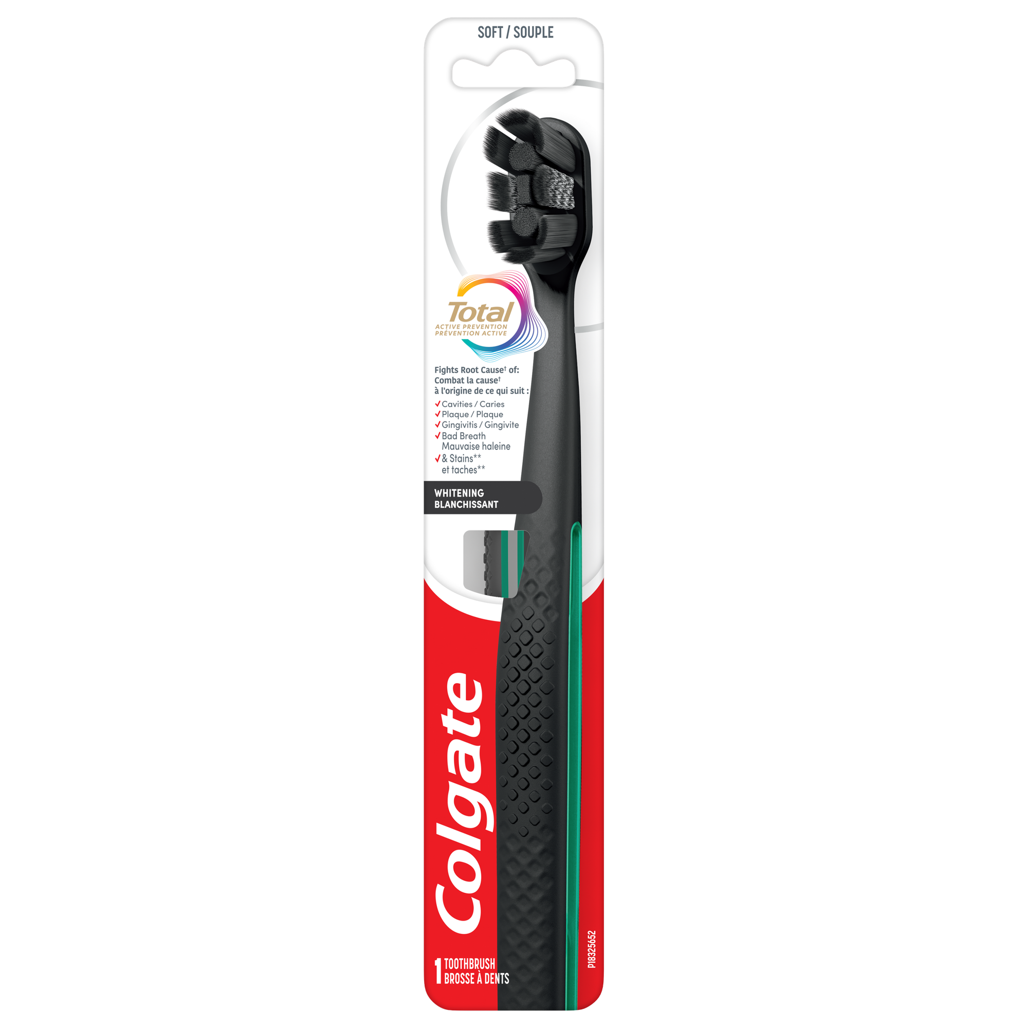 Colgate Total Active Prevention Soft Whitening Toothbrush, Black ...