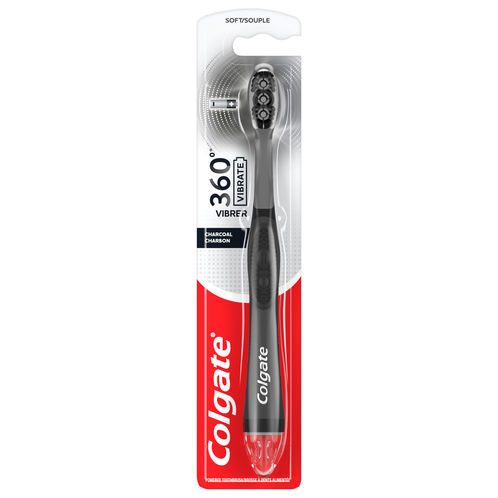 Colgate 360 Vibrate Charcoal Battery Powered Electric Toothbrush ...