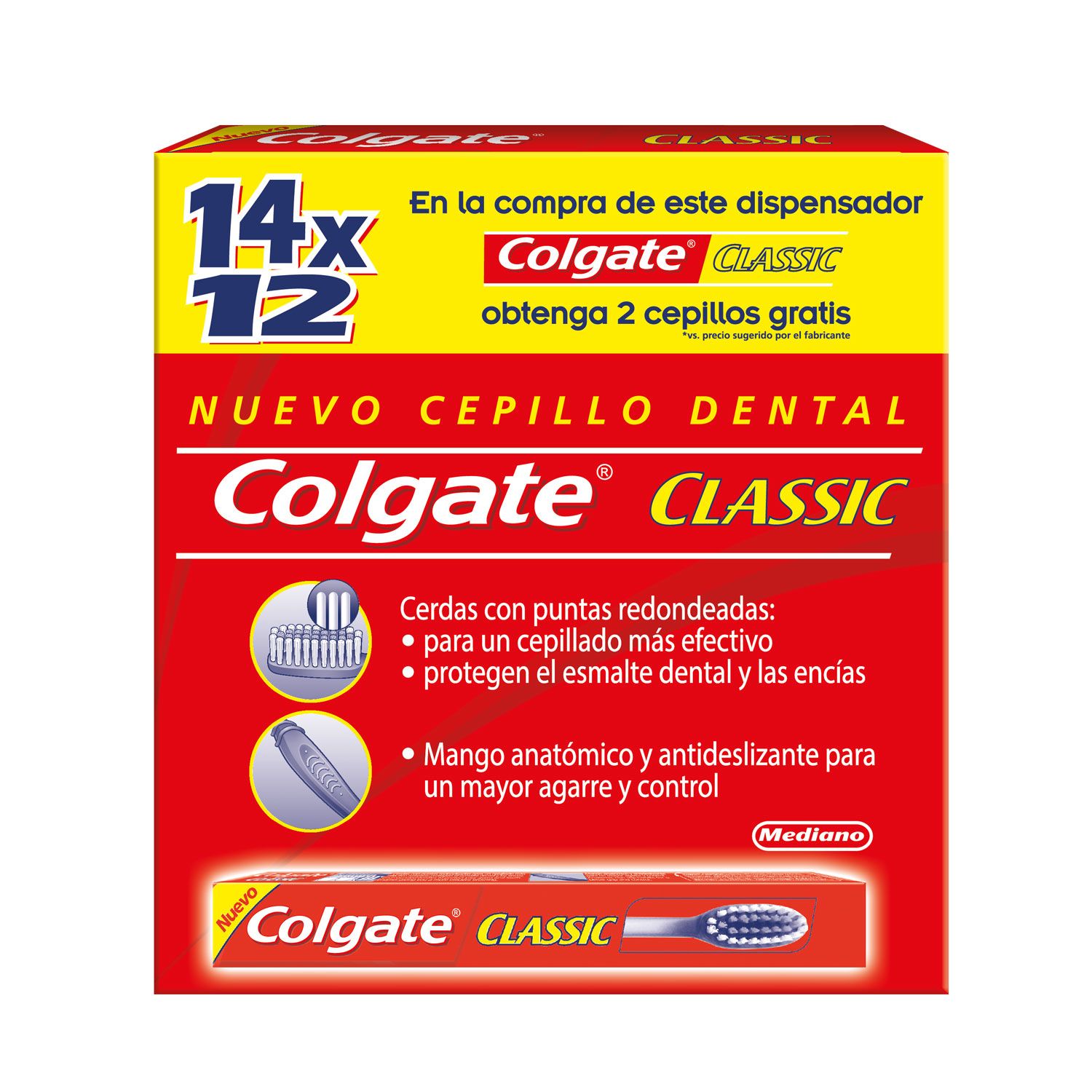 Cepillo de Dientes Colgate Classic Clean Medio | Colgate