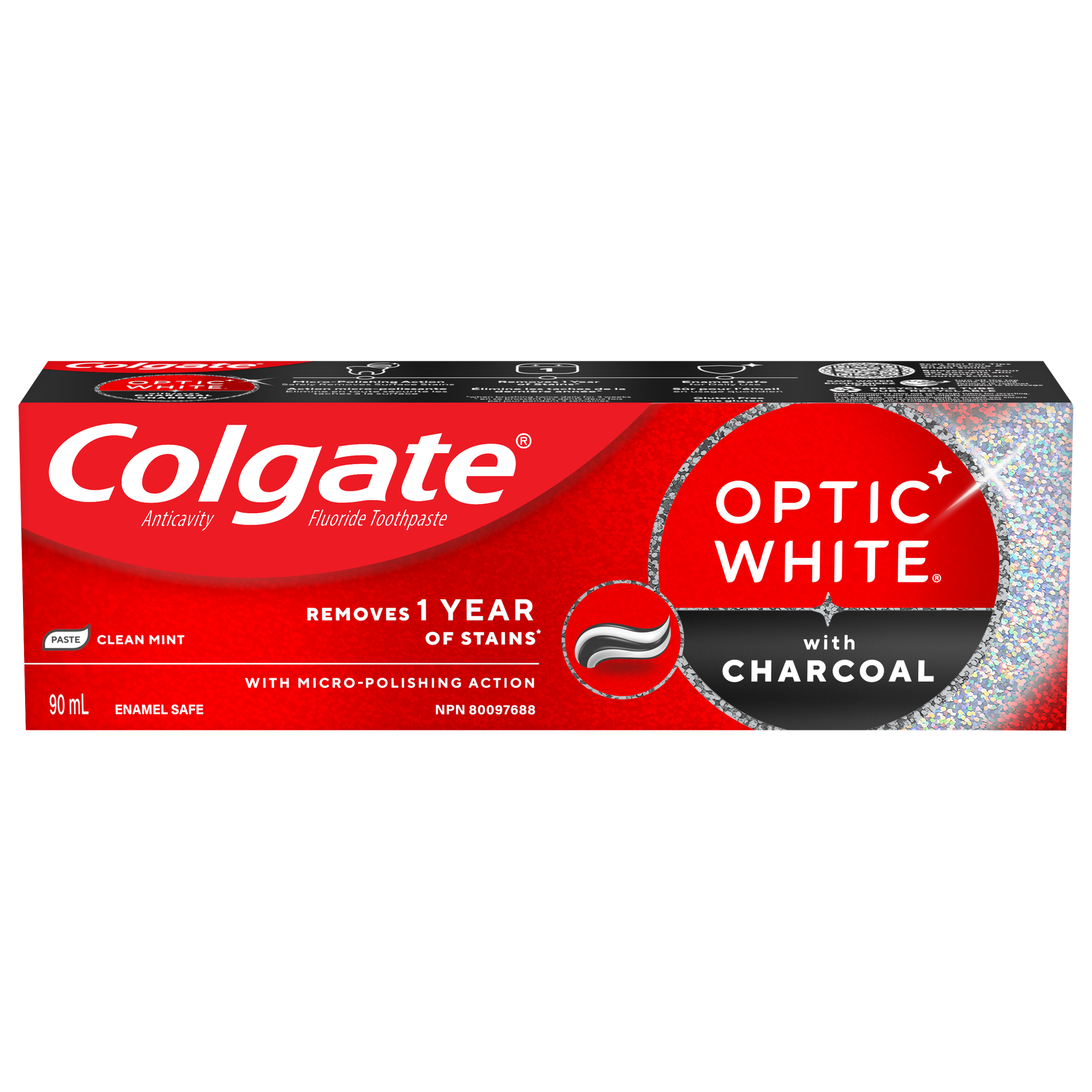 Colgate® Optic White® with Charcoal Toothpaste, Cool Mint Paste ...