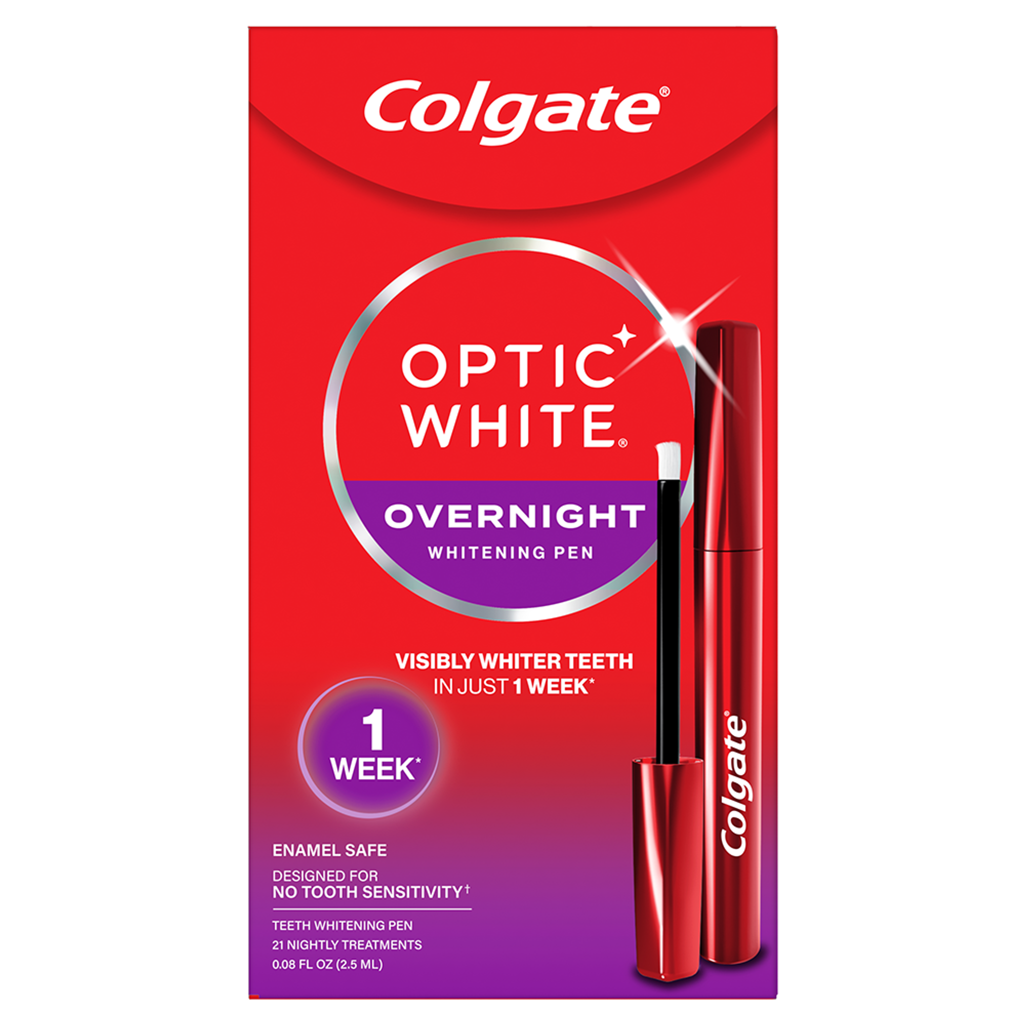 Colgate Optic White Overnight Teeth Whitening Pen, 0.08 oz