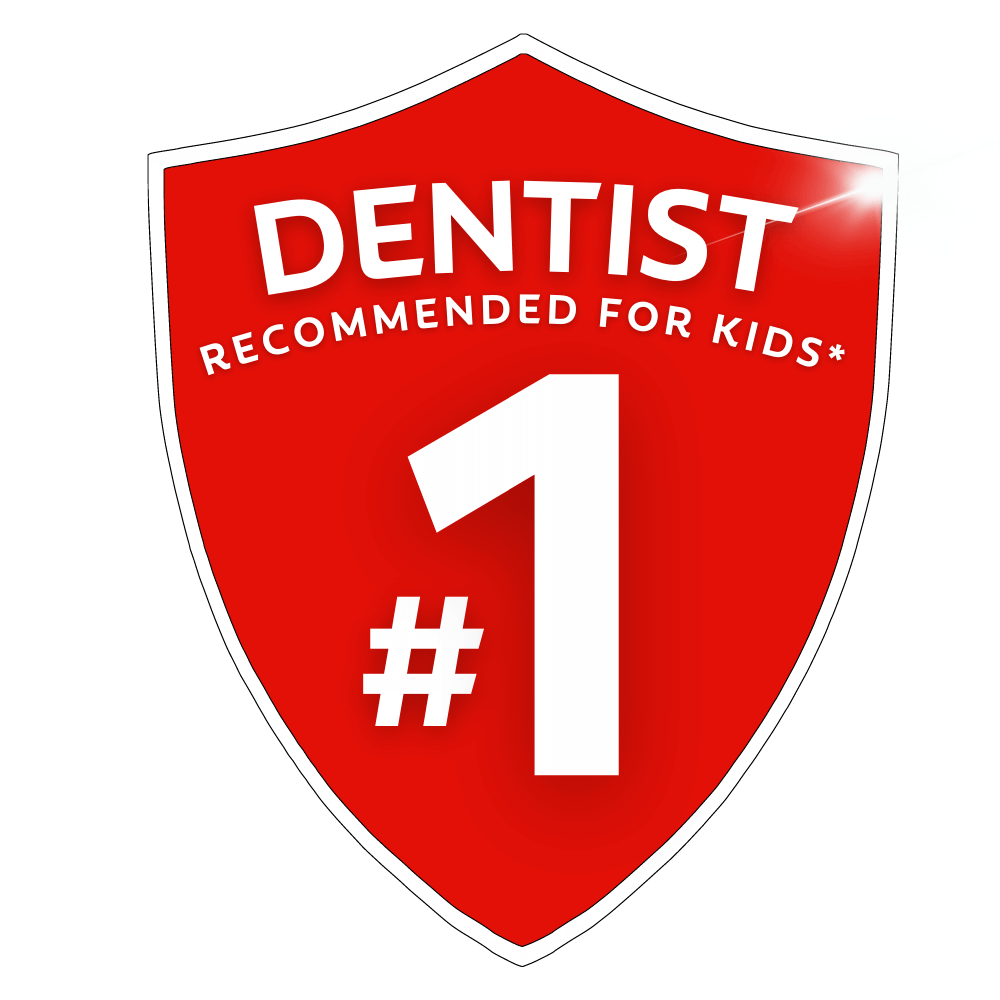 Number one dentist recommended for kids badge Number one dentist recommended for kids badge