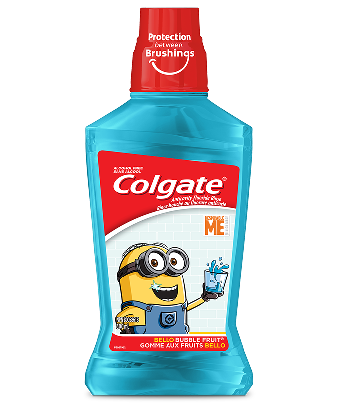 Packshot of Colgate<sup>®</sup> Minions<sup>™</sup> Bello<sup>™</sup> Bubble Fruit<sup>®</sup> Mouthwash