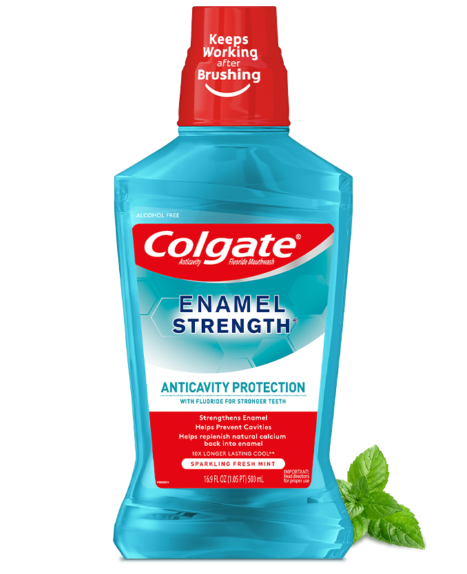 Packshot of Colgate<sup>®</sup> Enamel Health<sup>™</sup> Mouthwash