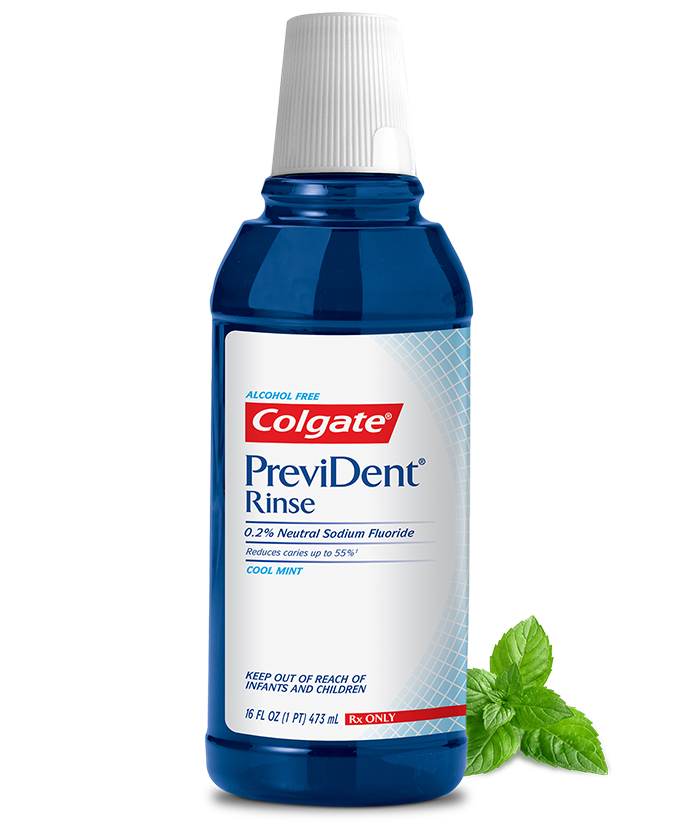 Packshot of PreviDent<sup>®</sup> Dental Rinse (0.2% Neutral Sodium Fluoride - Rx Only)