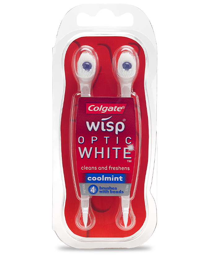 Packshot of Colgate<sup>®</sup> Wisp<sup>™</sup> Optic White<sup>™</sup> Mini-brush