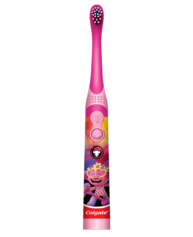 Packshot of Colgate<sup>®</sup> Trolls<sup>™</sup> Battery Powered Toothbrush