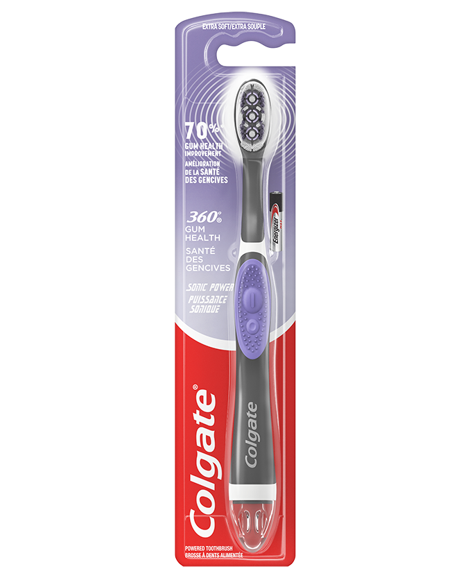 Packshot of Colgate<sup>®</sup> 360 Floss Tip Sonic Powered Battery Toothbrush Refill Pack cartoon