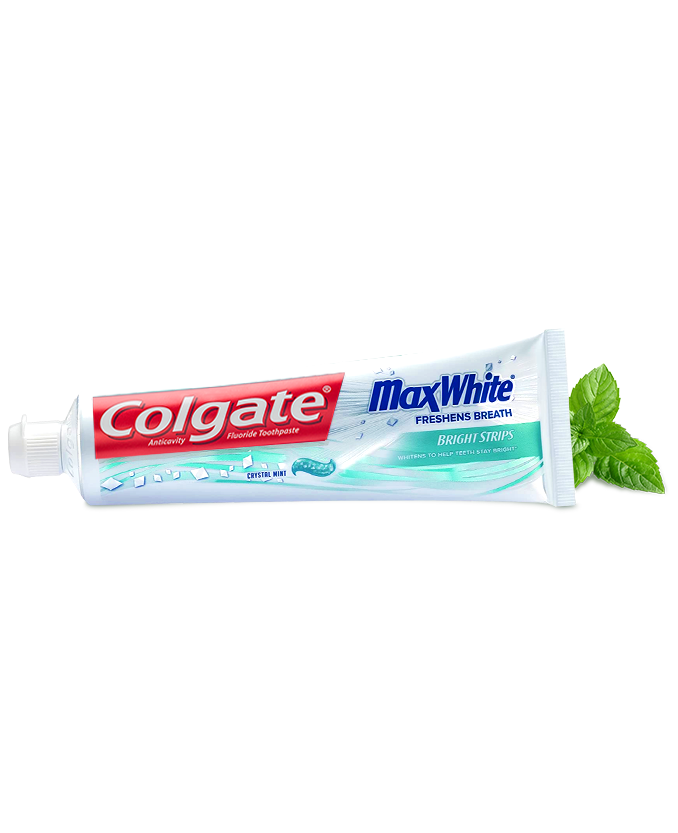 Packshot of Colgate<sup>®</sup> Max White<sup>®</sup> With Mini-Bright Strips