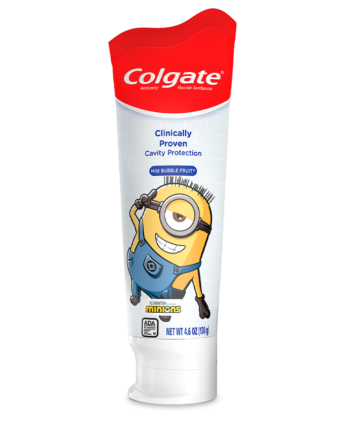 Packshot of Colgate<sup>®</sup> Minions<sup>™</sup> Mild Bubble Fruit Toothpaste