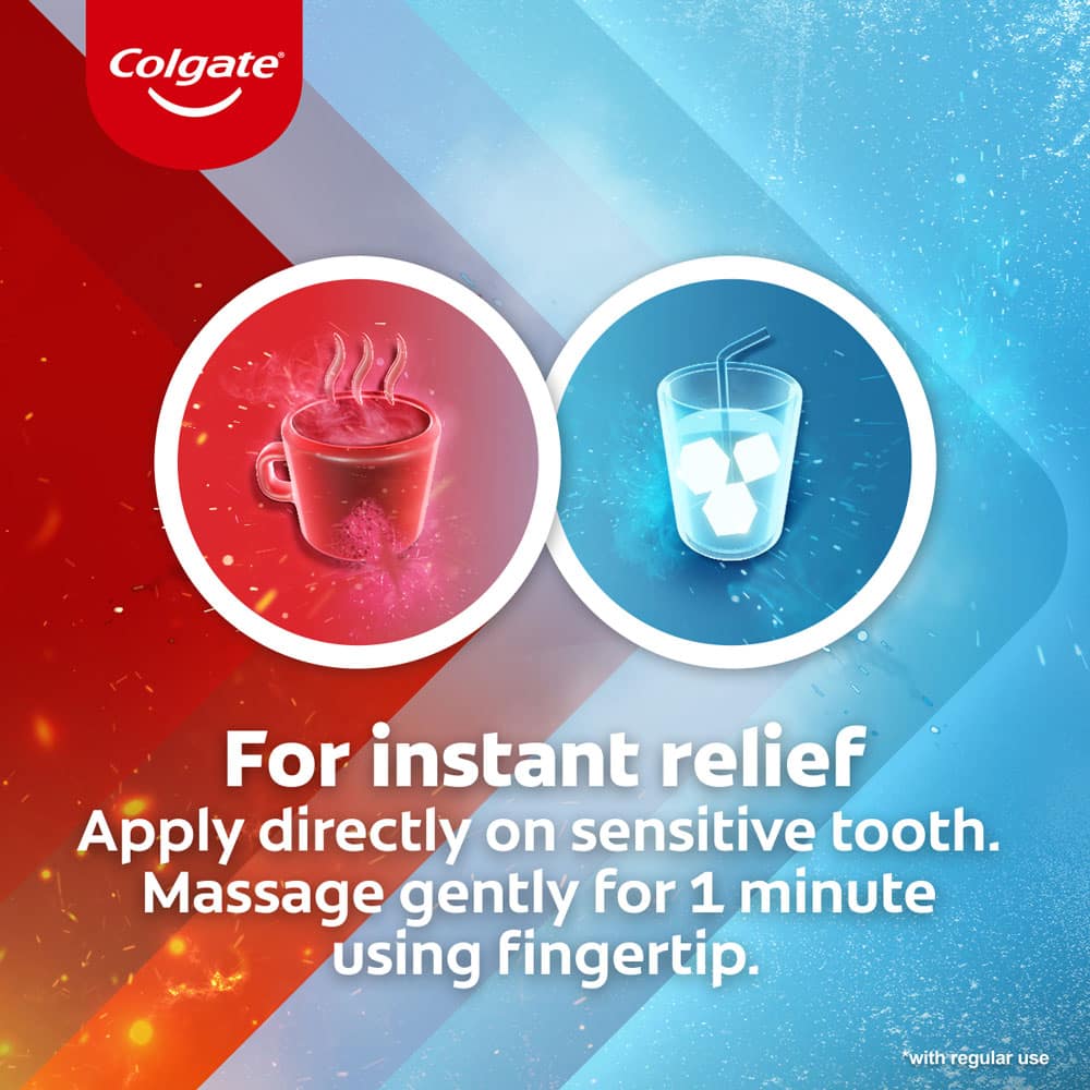 For instant relief apply directly on sensitive tooth. Massage gently for 1 minute using fingertip