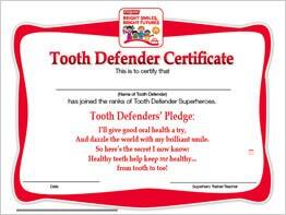 tooth defender certificate