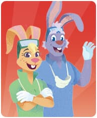 Dr. Rabbit and Dr. Brushwell