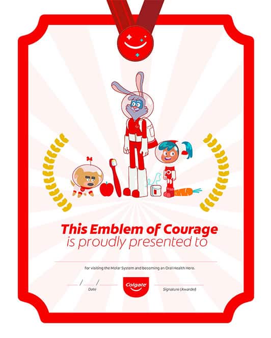 Certificate emblem of courage