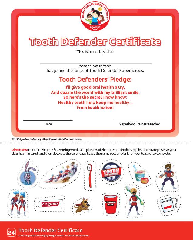 Tooth Defender Certificate