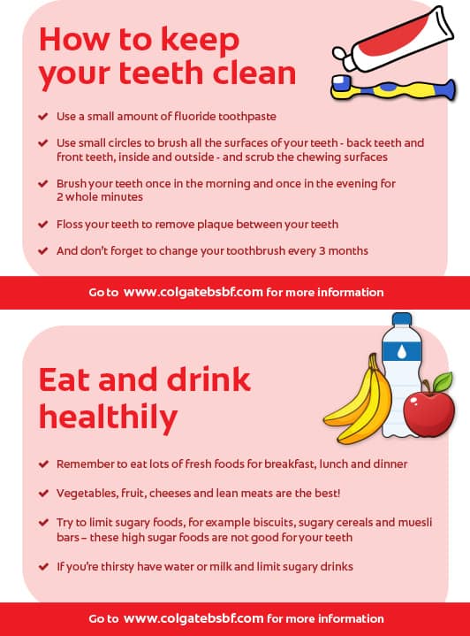 how to keep your teeth clean infographics