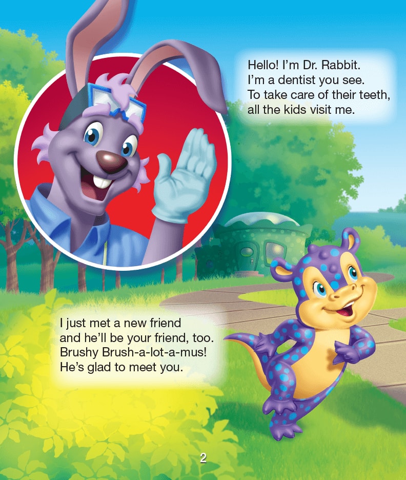 Dr. Rabbit Meets a Brushalotamus Storybook Page 2