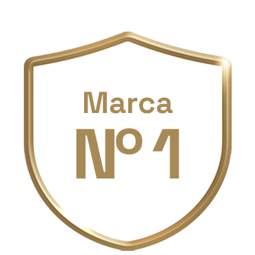 Escudo dorado con el texto 'Marca No.1', indicando que Colgate es la marca número uno de cuidado bucal.