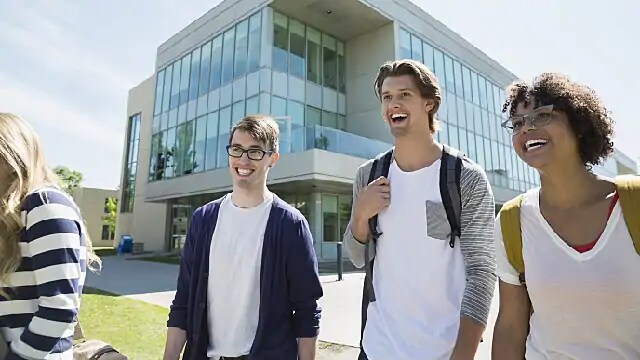 friends laughing together outside