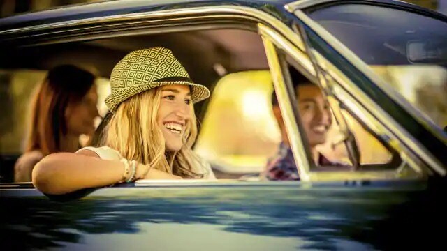 people riding in car