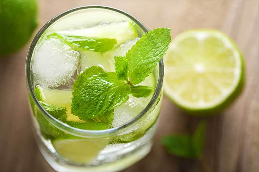 close up of a mojito