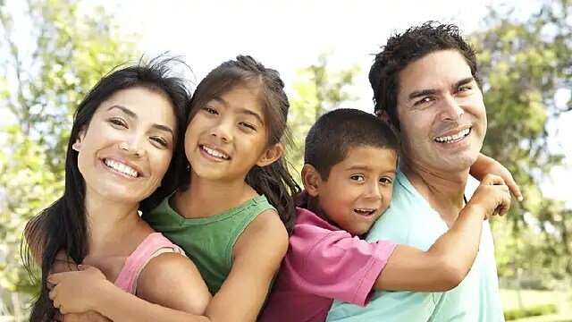 family smiling together