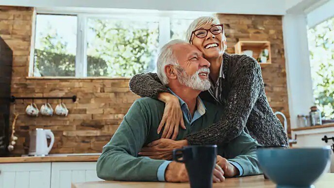 older couple smiling together