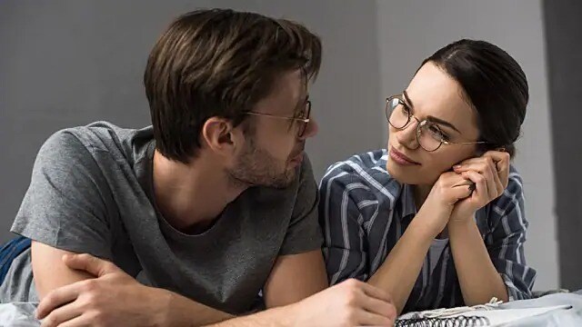 couple smiling at each other